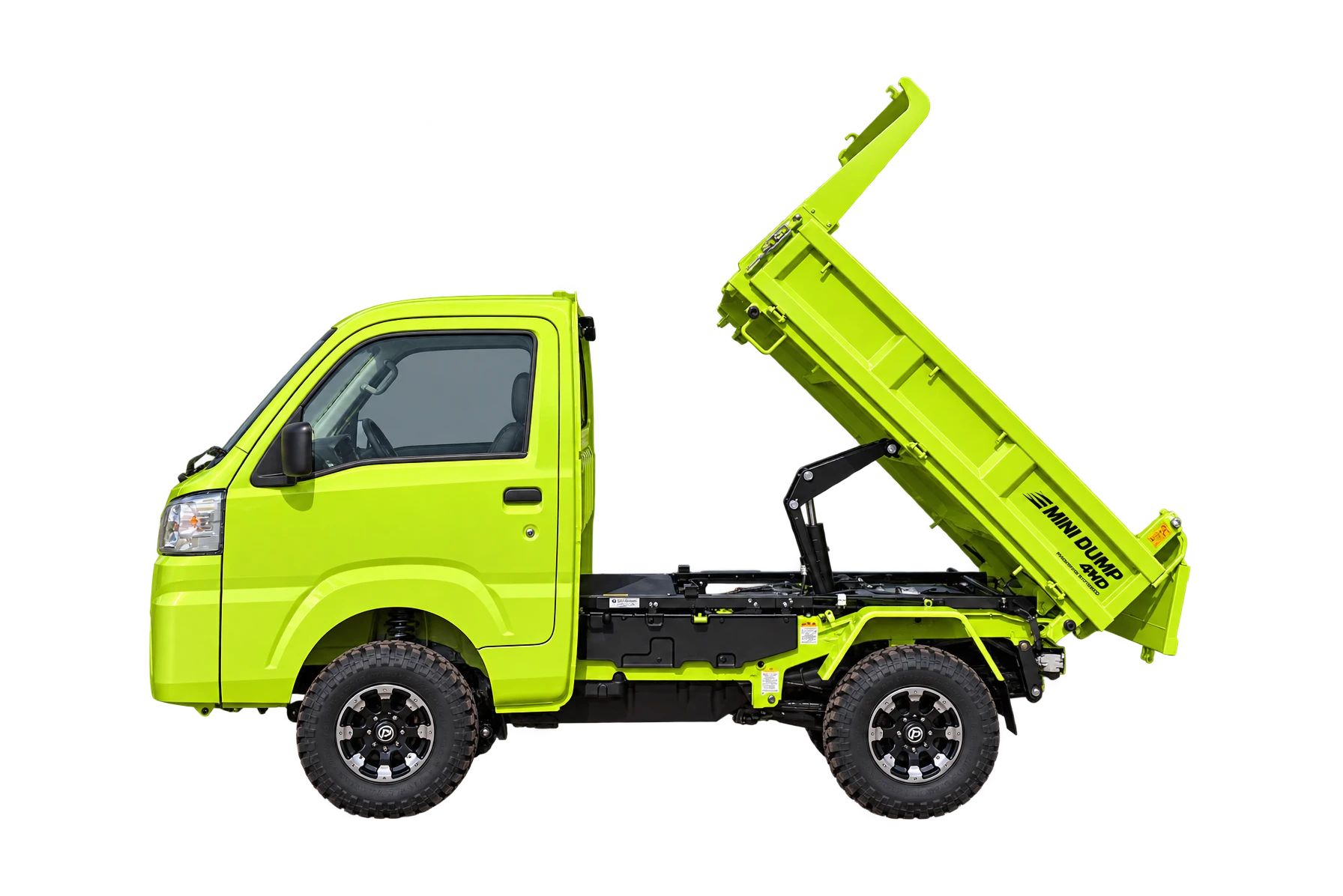 Lime Mini Dump with raised tipping bed