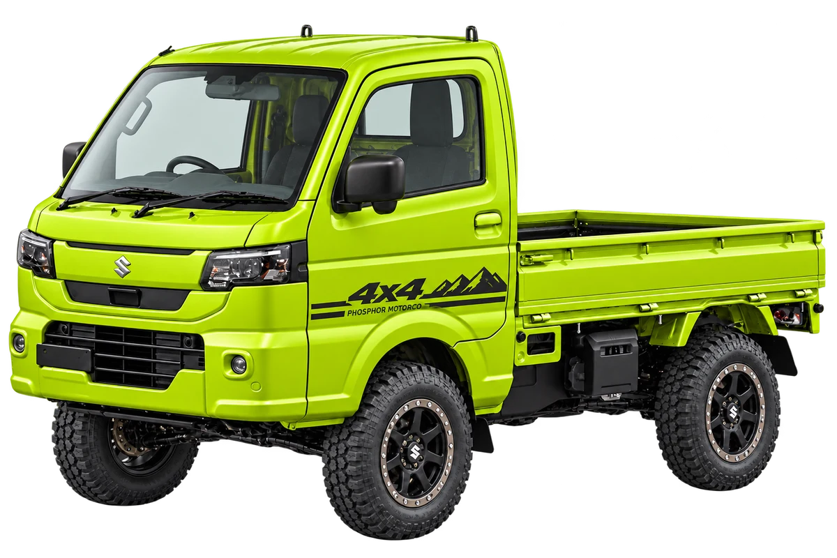 Suzuki Carry in Phosphor Lime, generated lifted appearance study